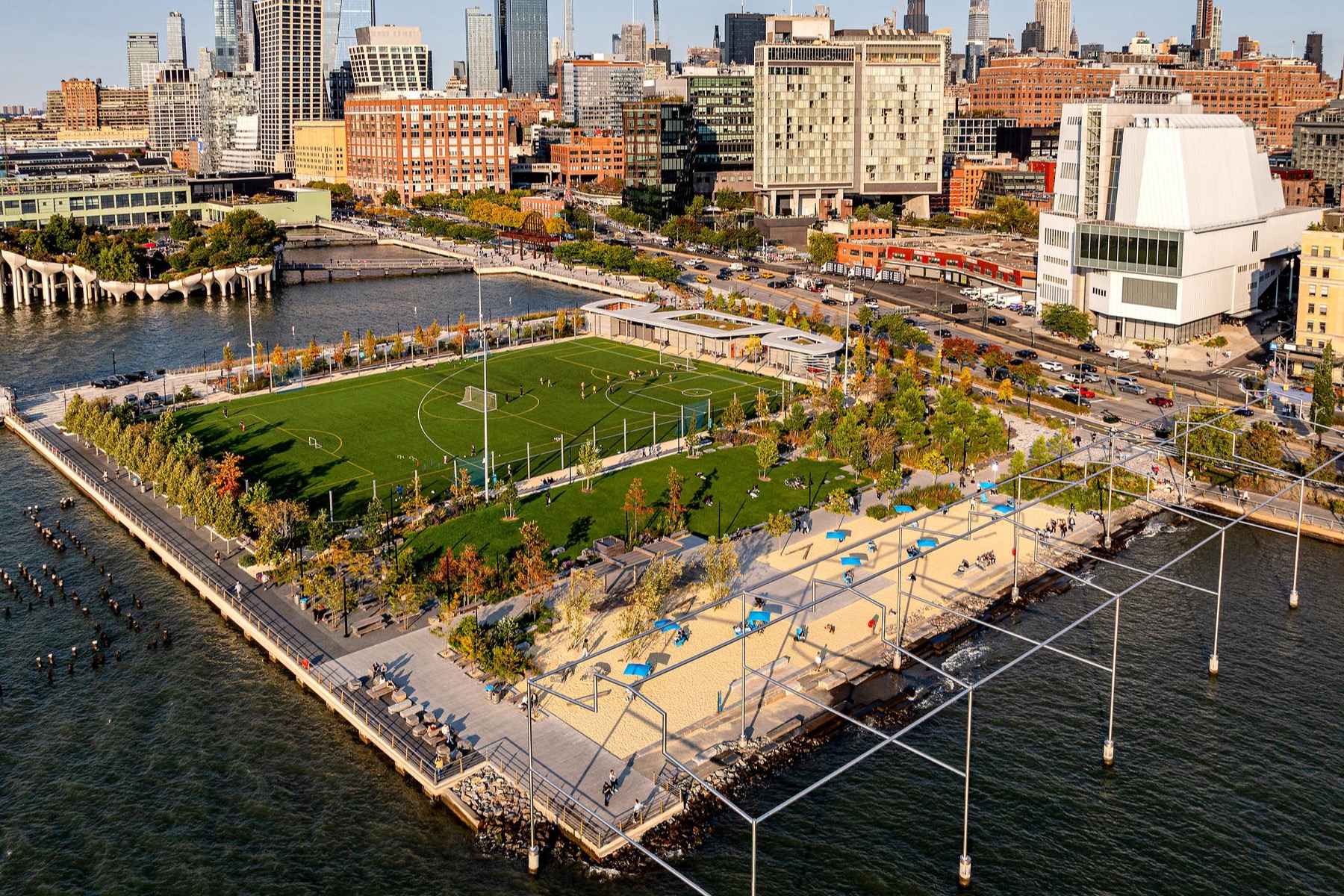 Gansevoort Peninsula soccer field aerial