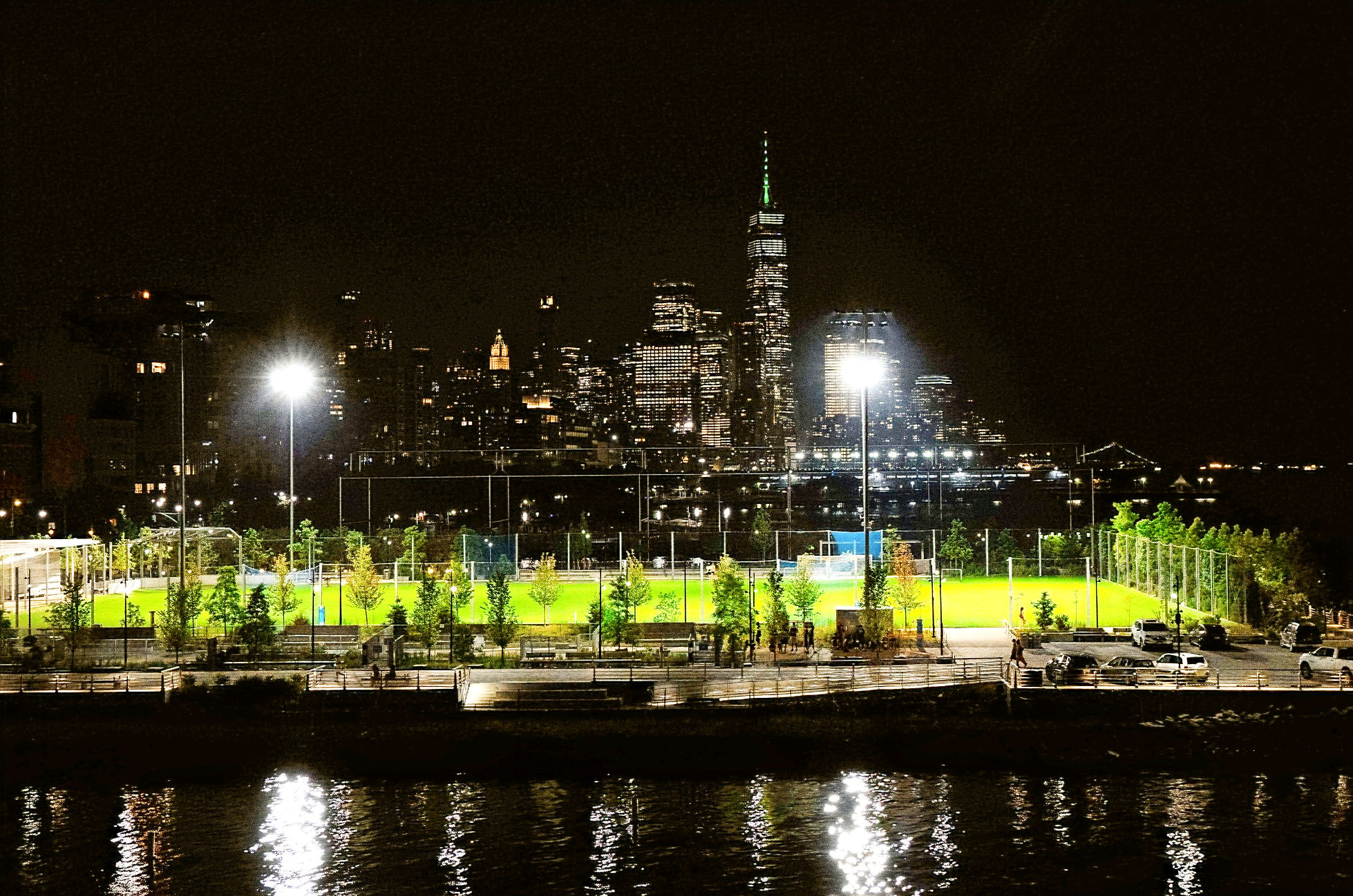 Gansevoort Peninsula field under lights